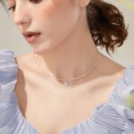 925 sterling silver Zirconia Pendant Necklace Ladies Fashion Necklace