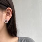 Cubic Zirconia Stone Paperclip Shaped Jewelry 18k Gold Plated Earrings S925 Women's Silver Earrings