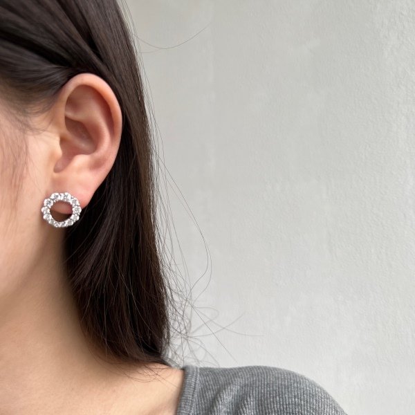 Cubic Zirconia Stone Paperclip Shaped Jewelry 18k Gold Plated Earrings S925 Women's Silver Earrings