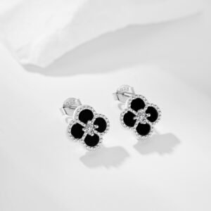 925 sterling silver four leaf clover earrings