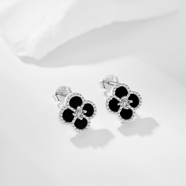 925 sterling silver four leaf clover earrings